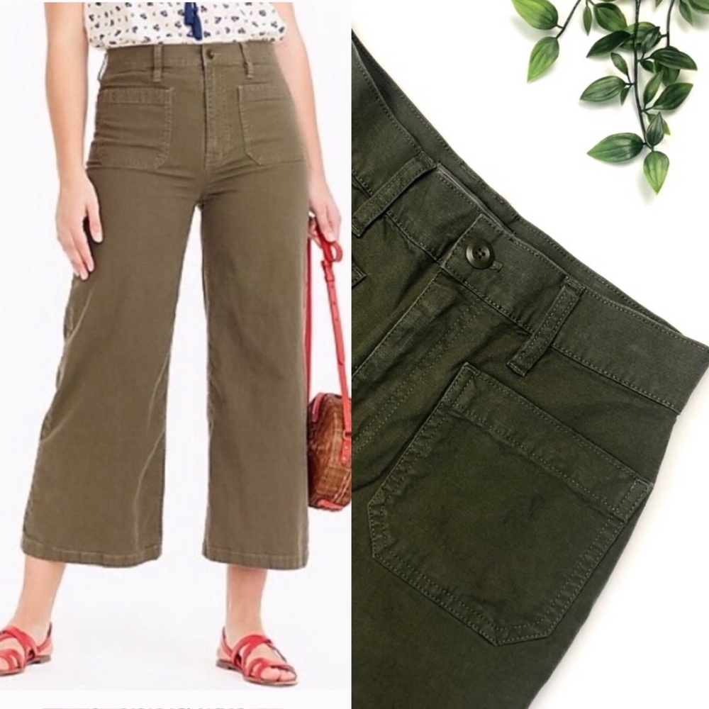 J. Crew Point Sur washed wide-leg crop pant